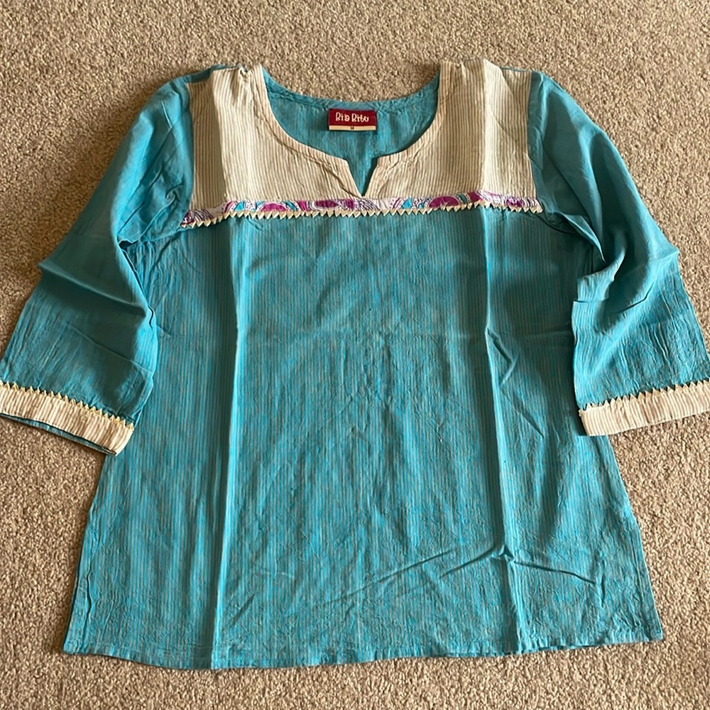 Women’s Blue Mid Sleeve Tunic